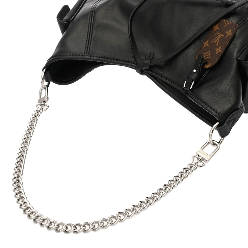 LOUIS VUITTON ルイヴィトン キャリーオール カーゴ バイブ PM ノワール M24861 レディース レザー ショルダーバッグ Aランク 中古 銀蔵