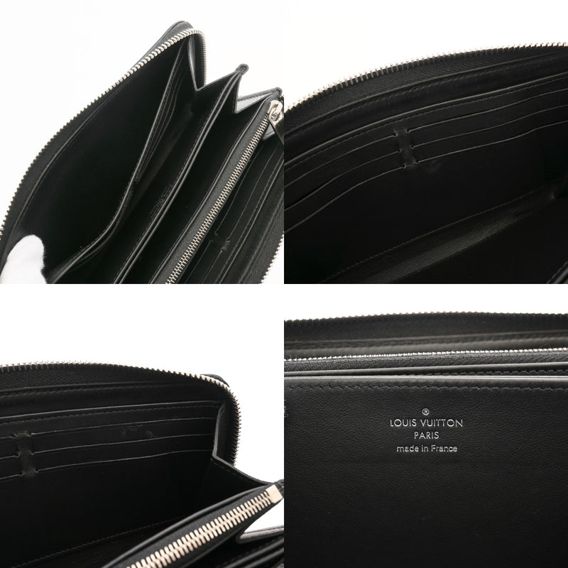 LOUIS VUITTON ルイヴィトン モノグラムマヒナ ジッピーウォレット ノワール M61867 レディース マヒナレザー 長財布 Bランク 中古 銀蔵