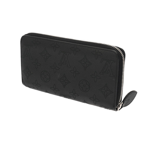 LOUIS VUITTON ルイヴィトン モノグラムマヒナ ジッピーウォレット ノワール M61867 レディース マヒナレザー 長財布 Bランク 中古 銀蔵