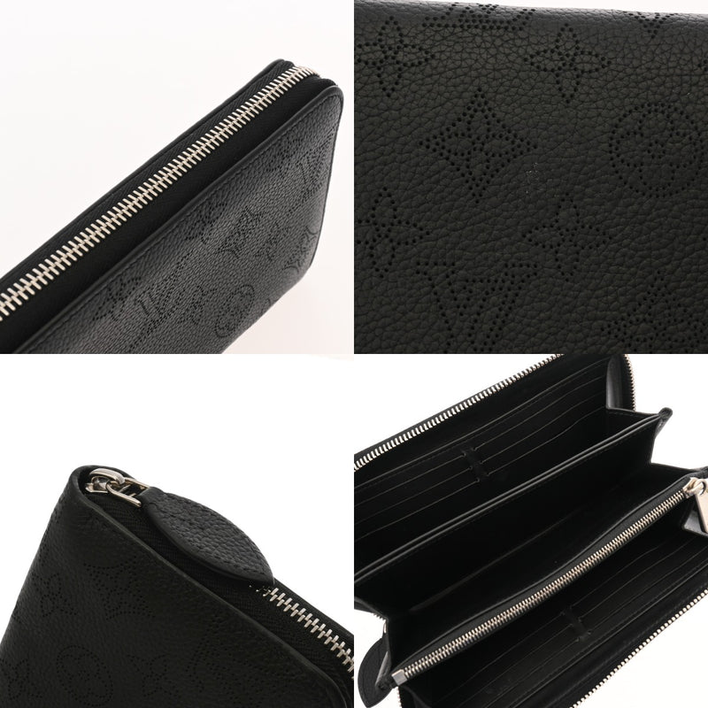 LOUIS VUITTON ルイヴィトン モノグラムマヒナ ジッピーウォレット ノワール M61867 レディース マヒナレザー 長財布 Bランク 中古 銀蔵