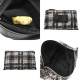 CHANEL シャネル ツイード柄 チェーンショルダー 黒/白 レディース ナイロン ショルダーバッグ ABランク 中古 銀蔵