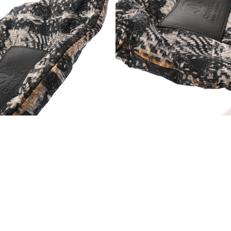 CHANEL シャネル ツイード柄 チェーンショルダー 黒/白 レディース ナイロン ショルダーバッグ ABランク 中古 銀蔵