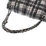 CHANEL シャネル ツイード柄 チェーンショルダー 黒/白 レディース ナイロン ショルダーバッグ ABランク 中古 銀蔵