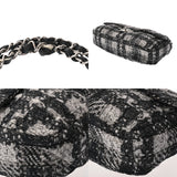 CHANEL シャネル ツイード柄 チェーンショルダー 黒/白 レディース ナイロン ショルダーバッグ ABランク 中古 銀蔵