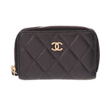 CHANEL シャネル マトラッセ カードケース パープル レディース ラムスキン コインケース ABランク 中古 銀蔵