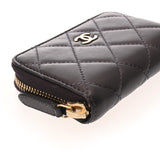 CHANEL シャネル マトラッセ カードケース パープル レディース ラムスキン コインケース ABランク 中古 銀蔵