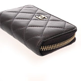 CHANEL シャネル マトラッセ カードケース パープル レディース ラムスキン コインケース ABランク 中古 銀蔵