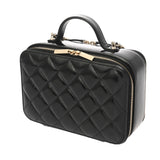 CHANEL シャネル トップハンドル ブラック レディース シャイニーカーフスキン バニティバッグ Aランク 中古 銀蔵