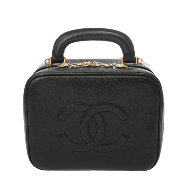 CHANEL シャネル ココマーク 2WAY ブラック レディース キャビアスキン バニティバッグ Bランク 中古 銀蔵