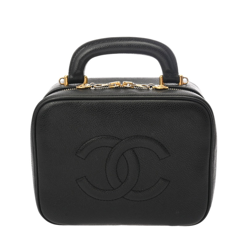 CHANEL シャネル ココマーク 2WAY ブラック レディース キャビアスキン バニティバッグ Bランク 中古 銀蔵