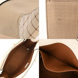 Chloe クロエ ウッディ ミディアム トートバッグ 千鳥格子柄 ホワイト/ブラウン レディース キャンバス トートバッグ 未使用 銀蔵