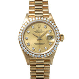 ロレックス デイトジャスト ベゼルダイヤ 69138G 97番台(1986～1987年頃製造) シャンパン/ダイヤモンド レディース 腕時計 自動巻き 中古 銀蔵