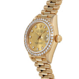 ロレックス デイトジャスト ベゼルダイヤ 69138G 97番台(1986～1987年頃製造) シャンパン/ダイヤモンド レディース 腕時計 自動巻き 中古 銀蔵