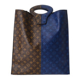 LOUIS VUITTON ルイヴィトン モノグラム スプリット トート ブラウン/ネイビー M43860 メンズ モノグラムキャンバス トートバッグ Aランク 中古 銀蔵
