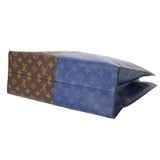 LOUIS VUITTON ルイヴィトン モノグラム スプリット トート ブラウン/ネイビー M43860 メンズ モノグラムキャンバス トートバッグ Aランク 中古 銀蔵