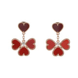 VAN CLEEF & ARPELS ヴァンクリーフ＆アーペル スウィート ハート スウィート カーネリアン ダイヤ VCARN5PP00 レディース K18ピンクゴールド PG ピアス Aランク 中古 銀蔵