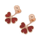 VAN CLEEF & ARPELS ヴァンクリーフ＆アーペル スウィート ハート スウィート カーネリアン ダイヤ VCARN5PP00 レディース K18ピンクゴールド PG ピアス Aランク 中古 銀蔵