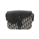 CHRISTIAN DIOR クリスチャンディオール メッセンジャーバッグ ネイビー/ベージュ 1ADP0049YKS ユニセックス オブリークジャガード/グレインドカーフ ショルダーバッグ Aランク 中古 銀蔵