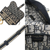 CHRISTIAN DIOR クリスチャンディオール オブリーク サドルスリムポーチ ブルー S5467CRIW レディース ジャガードキャンバス ショルダーバッグ ABランク 中古 銀蔵