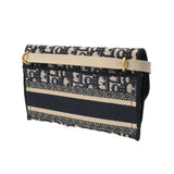 CHRISTIAN DIOR クリスチャンディオール オブリーク サドルスリムポーチ ブルー S5467CRIW レディース ジャガードキャンバス ショルダーバッグ ABランク 中古 銀蔵