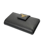 PRADA プラダ 二つ折財布 ブラック 1ML005 レディース サフィアーノ 二つ折り財布 ABランク 中古 銀蔵