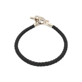 HERMES エルメス グレナン ブレスレット ブラック シルバー金具 ユニセックス レザー ブレスレット Bランク 中古 銀蔵