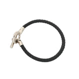 HERMES エルメス グレナン ブレスレット ブラック シルバー金具 ユニセックス レザー ブレスレット Bランク 中古 銀蔵