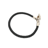 HERMES エルメス グレナン ブレスレット ブラック シルバー金具 ユニセックス レザー ブレスレット Bランク 中古 銀蔵