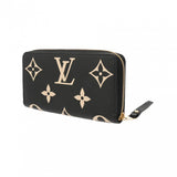 LOUIS VUITTON ルイヴィトン モノグラムアンプラント ジッピーウォレット バイカラー ブラック/ベージュ M80481 レディース レザー 長財布 Aランク 中古 銀蔵
