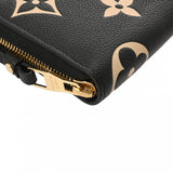 LOUIS VUITTON ルイヴィトン モノグラムアンプラント ジッピーウォレット バイカラー ブラック/ベージュ M80481 レディース レザー 長財布 Aランク 中古 銀蔵