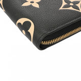 LOUIS VUITTON ルイヴィトン モノグラムアンプラント ジッピーウォレット バイカラー ブラック/ベージュ M80481 レディース レザー 長財布 Aランク 中古 銀蔵