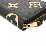 LOUIS VUITTON ルイヴィトン モノグラムアンプラント ジッピーウォレット バイカラー ブラック/ベージュ M80481 レディース レザー 長財布 Aランク 中古 銀蔵