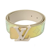 LOUIS VUITTON ルイヴィトン モノグラムプリズム サンチュール LVシェイプ ベルト サイズ85 シルバー M0219 メンズ レザー ベルト 新同 中古 銀蔵