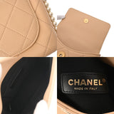 CHANEL シャネル マトラッセ ココマーク パール ベージュ レディース ラムスキン ショルダーバッグ ABランク 中古 銀蔵