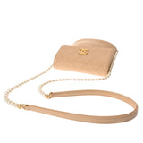 CHANEL シャネル マトラッセ ココマーク パール ベージュ レディース ラムスキン ショルダーバッグ ABランク 中古 銀蔵