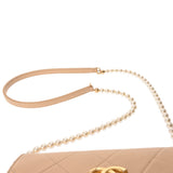 CHANEL シャネル マトラッセ ココマーク パール ベージュ レディース ラムスキン ショルダーバッグ ABランク 中古 銀蔵