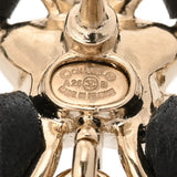 CHANEL シャネル ラインストーン リボン A25B レディース GP レザー ラインストーン ピアス Aランク 中古 銀蔵