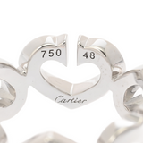 CARTIER カルティエ 2Cハートリング #48 B4041548 7.5号 レディース K18ホワイトゴールド WG リング・指輪 Aランク 中古 銀蔵