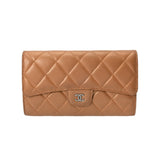 CHANEL シャネル マトラッセ 三ツ折長財布 ゴールド A31506 レディース キャビアスキン 長財布 Bランク 中古 銀蔵