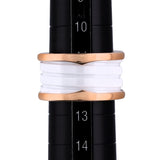 BVLGARI ブルガリ B-ZERO1 リング #53 11.5号 メンズ K18ピンクゴールド PG ホワイトセラミック リング・指輪 Aランク 中古 銀蔵