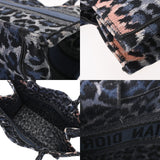 CHRISTIAN DIOR クリスチャンディオール ブックトート ミディアム レオパード柄 ネイビー レディース キャンバス トートバッグ Bランク 中古 銀蔵