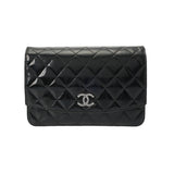 CHANEL シャネル ブリリアント チェーンウォレット ブラック A48692 レディース エナメル ショルダーバッグ Bランク 中古 銀蔵
