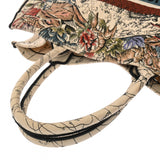 CHRISTIAN DIOR クリスチャンディオール ブックトート ミディアム 花柄 ホワイト レディース キャンバス ハンドバッグ Bランク 中古 銀蔵