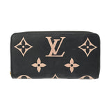 LOUIS VUITTON ルイヴィトン モノグラムアンプラント ジッピーウォレット バイカラー ブラック/ベージュ M80481 レディース レザー 長財布 Aランク 中古 銀蔵
