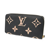 LOUIS VUITTON ルイヴィトン モノグラムアンプラント ジッピーウォレット バイカラー ブラック/ベージュ M80481 レディース レザー 長財布 Aランク 中古 銀蔵