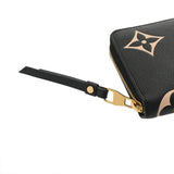 LOUIS VUITTON ルイヴィトン モノグラムアンプラント ジッピーウォレット バイカラー ブラック/ベージュ M80481 レディース レザー 長財布 Aランク 中古 銀蔵