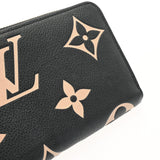 LOUIS VUITTON ルイヴィトン モノグラムアンプラント ジッピーウォレット バイカラー ブラック/ベージュ M80481 レディース レザー 長財布 Aランク 中古 銀蔵