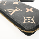 LOUIS VUITTON ルイヴィトン モノグラムアンプラント ジッピーウォレット バイカラー ブラック/ベージュ M80481 レディース レザー 長財布 Aランク 中古 銀蔵