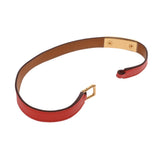 HERMES エルメス マイクロ リヴァル XS ルージュ ゴールド金具 □Q刻印(2013年頃) レディース レザー ブレスレット Aランク 中古 銀蔵