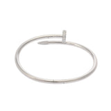 CARTIER カルティエ ジュストアンクル クラシックモデル ダイヤ #17 レディース K18ホワイトゴールド WG ブレスレット Aランク 中古 銀蔵